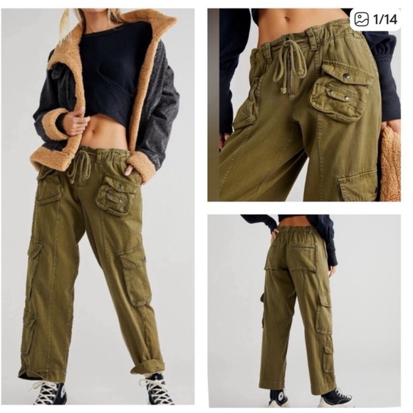 NWT Free People Tahiti Cargo Pants Medium - Picture 3 of 6